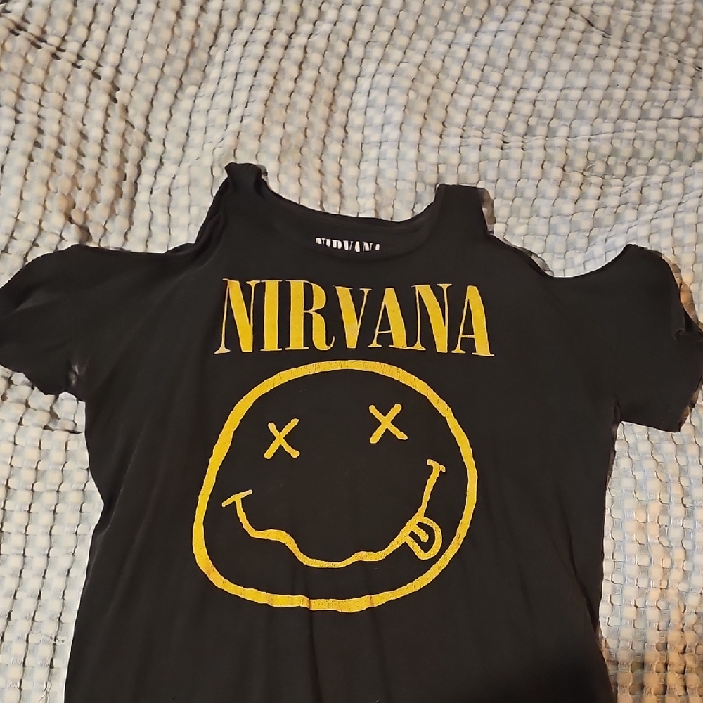 NIRVANA Black Tee with Yellow Logo